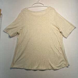 Westbound Light Cream Women’s 1X Short Sleeve Top